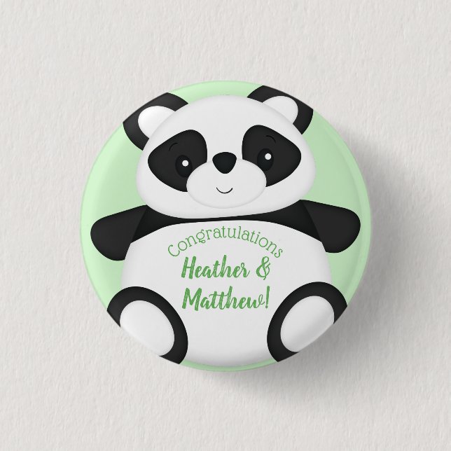 Badge Rond 2,50 Cm Baby shower Panda Bear (Devant)