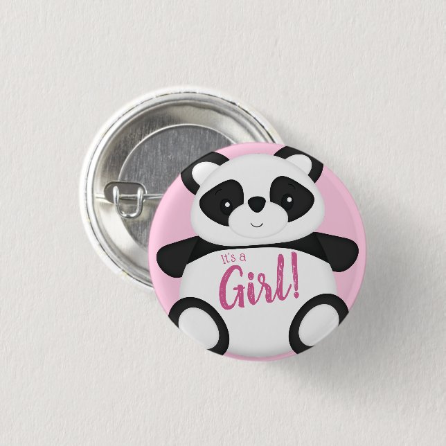Badge Rond 2,50 Cm Baby shower Panda Bear (Devant & derrière)