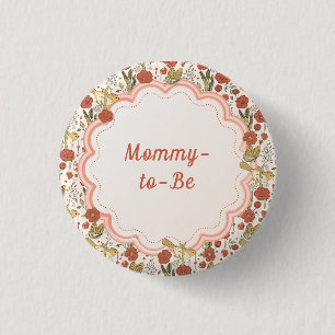 Badge Rond 2,50 Cm Baby Shower Papillons & Fleurs Poétiques Florale