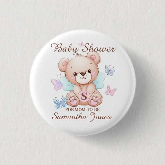 Badge Rond 2,50 Cm Baby shower personnalisé (Devant)