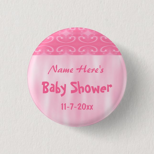 Badge Rond 2,50 Cm Baby shower rose (Devant)