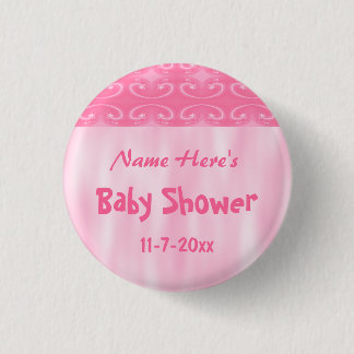 Badge Rond 2,50 Cm Baby shower rose