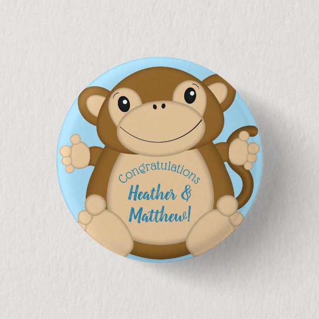 Badge Rond 2,50 Cm Baby shower singe bleu (Devant)