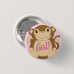 Badge Rond 2,50 Cm Baby shower singe rose