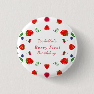 Badge Rond 2,50 Cm Baby shower sucré aux fraises