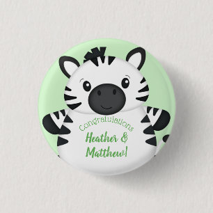 Badge Rond 2,50 Cm Baby shower Zebra