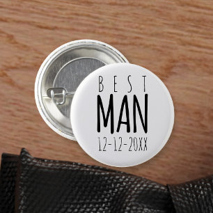 Badge Rond 2,50 Cm Bachelor Party Moderne Best Man Mariage bouton