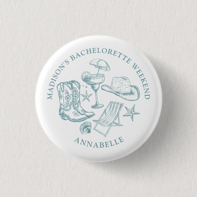 Badge Rond 2,50 Cm Bachelorette Coastal Cowgirl (Devant)