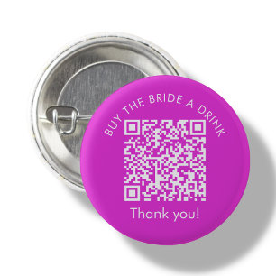 Badge Rond 2,50 Cm Bachelorette Venmo Code QR Acheter La Mariée Un Ve