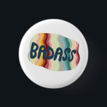 Badge Rond 2,50 Cm BADASS Colorful Fun Cool Handlettering<br><div class="desc">Decorate your outfit with this cool art button. Makes a great housewarming,  birthday or wedding gift! You can customize it and add text too. Check my shop for lots more colors and patterns! Let me know if you'd like something custom too.</div>