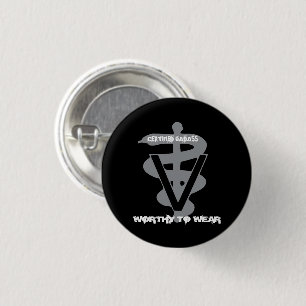 Badge Rond 2,50 Cm Badass Vétérinaire Certifié - À Porter