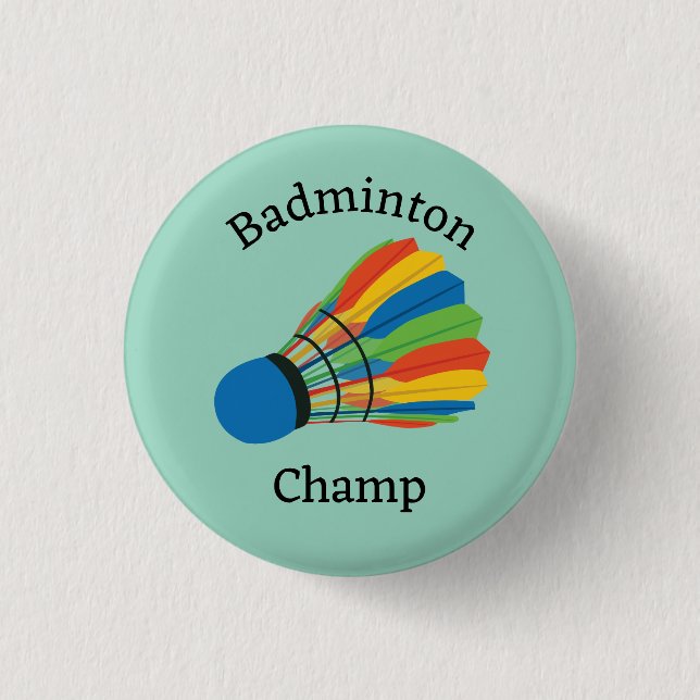 Badge Rond 2,50 Cm Badminton Design (Devant)