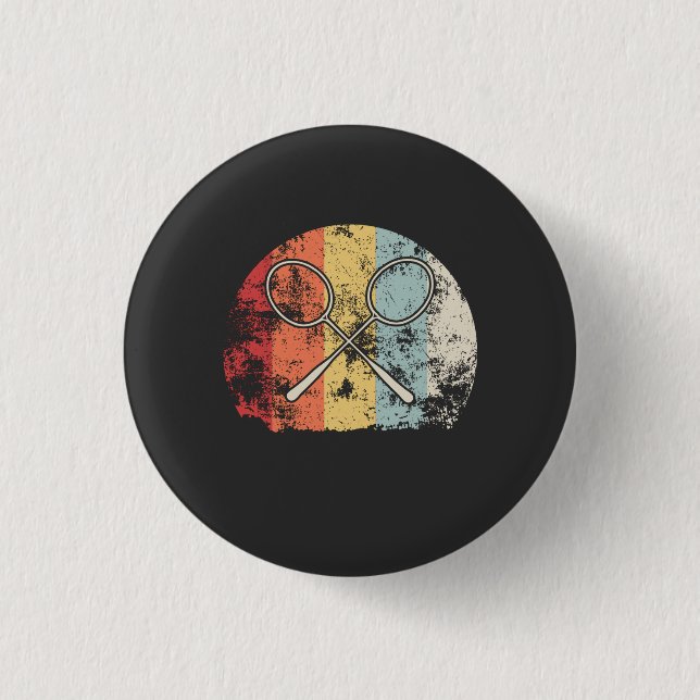 Badge Rond 2,50 Cm Badminton Vintage (Devant)