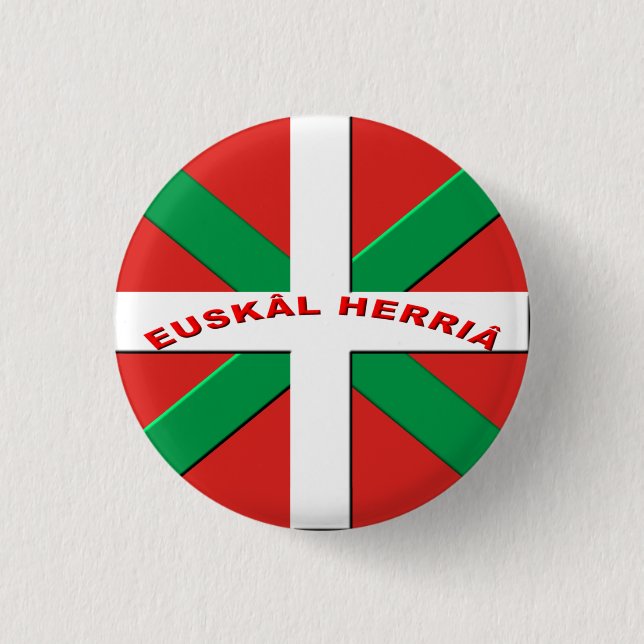 Badge Rond 2,50 Cm bagde drapeau pays basque (Devant)