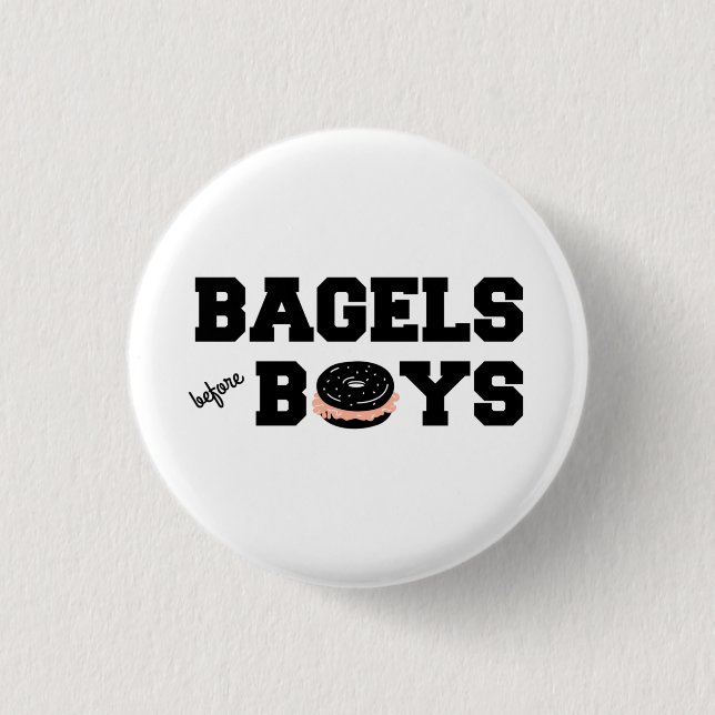 Badge Rond 2,50 Cm Bagels Avant Les Garçons Drôle Deli Juif (Devant)