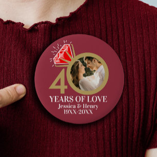 Badge Rond 2,50 Cm Bague de 40 ans de noces rubis photo