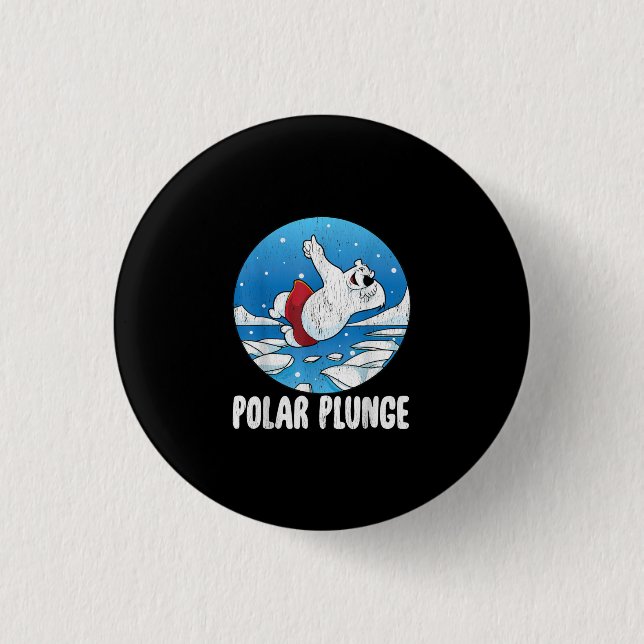Badge Rond 2,50 Cm Bain d'hiver Polar Plunge Ice Jump Polar Ours Bain (Devant)