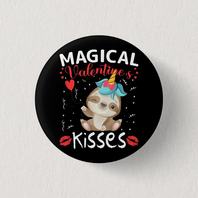 Badge Rond 2,50 Cm Baisers magiques de la Saint-Valentin (Devant)