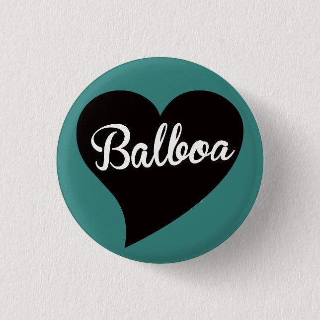 Badge Rond 2,50 Cm Balboa Black Heart Jade (Devant)