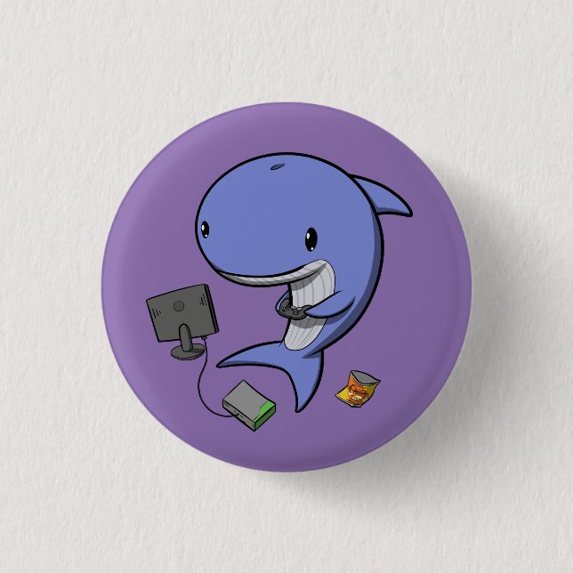 Badge Rond 2,50 Cm Baleine de Gamer (Devant)