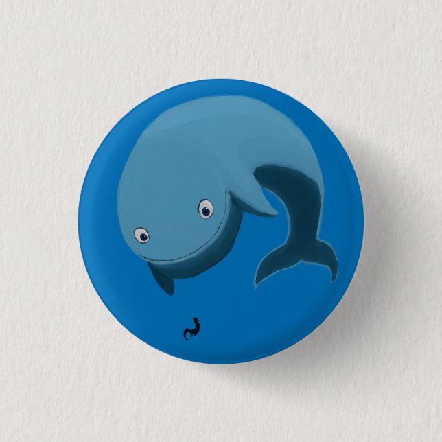Badge Rond 2,50 Cm Baleine et loutre (Devant)