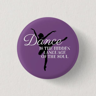 Badge Rond 2,50 Cm Ballerine Danse Citation Noir Violet