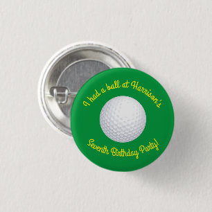 Badge Rond 2,50 Cm Balles de Mini Golf Fête d'Anniversaire Enfants Sp