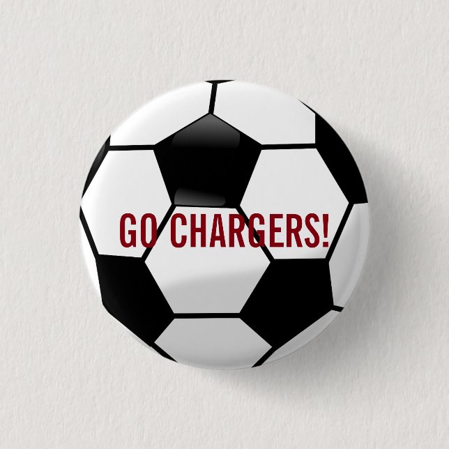 Badge Rond 2,50 Cm Ballon de football personnalisé avec le nom et le (Devant)