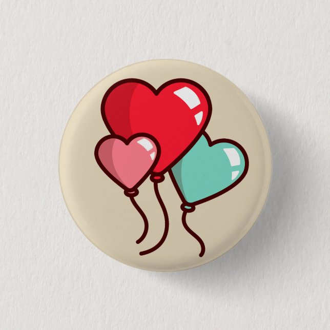 Badge Rond 2,50 Cm Ballons cardiaques (Devant)