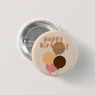 Badge Rond 2,50 Cm Ballons de Bohême Joyeux anniversaire