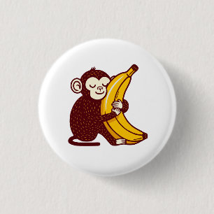 Badge Rond 2,50 Cm Banane d'amour de singe