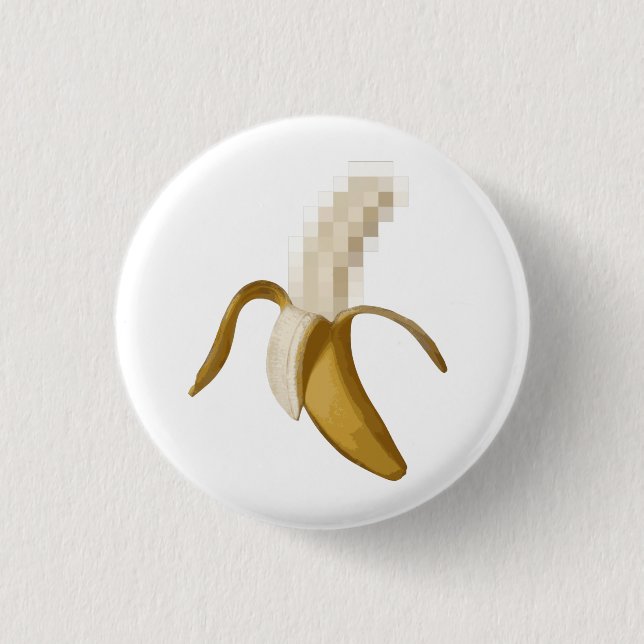 Badge Rond 2,50 Cm Banane épluchée censurée sale (Devant)