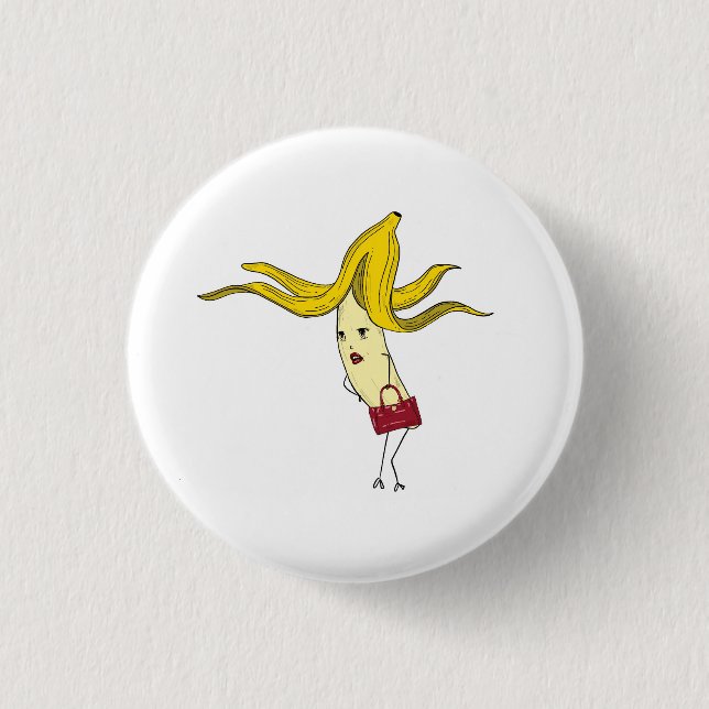 Badge Rond 2,50 Cm Banane glamour, thème banane  (Devant)