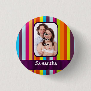 Badge Rond 2,50 Cm Bande de bonbons multicolore
