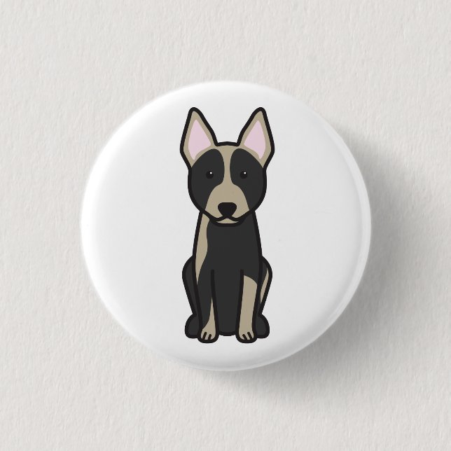 Badge Rond 2,50 Cm Bande dessinée australienne de chien de bétail (Devant)