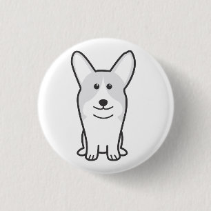 Badge Rond 2,50 Cm Bande dessinée de chien de corgi de Gallois de