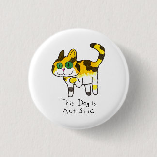 Badge Rond 2,50 Cm Bande dessinée drôle de chien autiste mignon