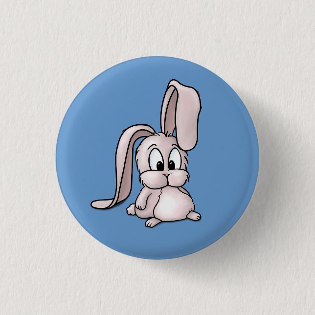 Badge Rond 2,50 Cm Bande dessinée rose mignonne de lapin (Devant)