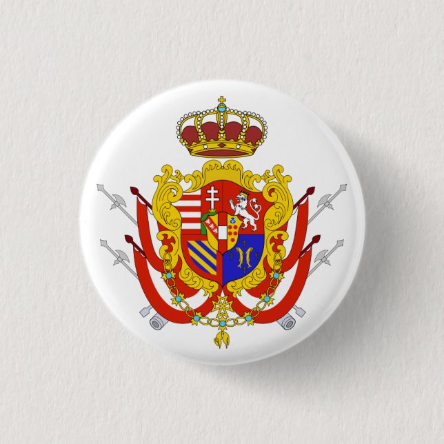 Badge Rond 2,50 Cm Bannière rouge blanc Grand-Duché de Toscane (Devant)