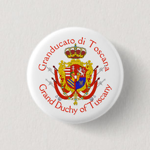 Badge Rond 2,50 Cm Bannière rouge blanc Grand-Duché de Toscane
