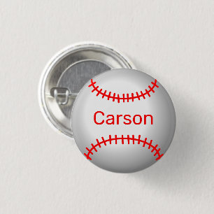 Badge Rond 2,50 Cm Baseball personnalisé avec points rouges