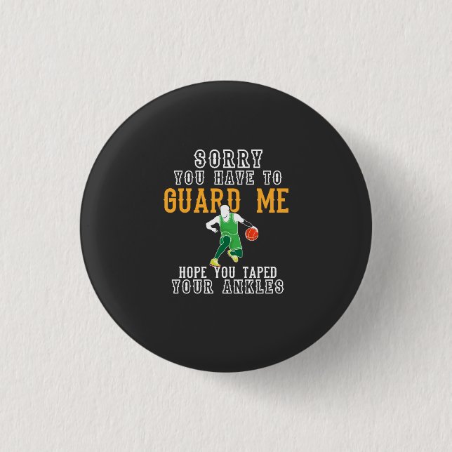 Badge Rond 2,50 Cm Basket-ball amusant (Devant)