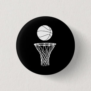 Badge Rond 2,50 Cm Basket-ball et noir de bouton de cercle
