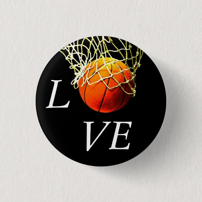 Badge Rond 2,50 Cm Basket-ball I Love (Devant)