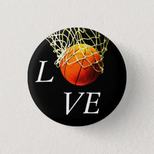 Badge Rond 2,50 Cm Basket-ball I Love
