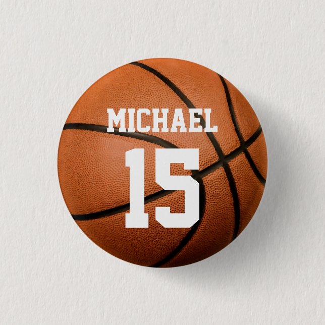 Badge Rond 2,50 Cm Basket-ball Votre nom (Devant)