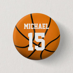 Badge Rond 2,50 Cm Basket-ball Votre nom