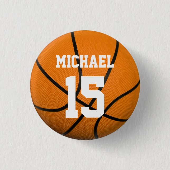 Badge Rond 2,50 Cm Basket-ball Votre nom (Devant)