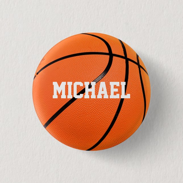 Badge Rond 2,50 Cm Basket-ball Votre nom (Devant)
