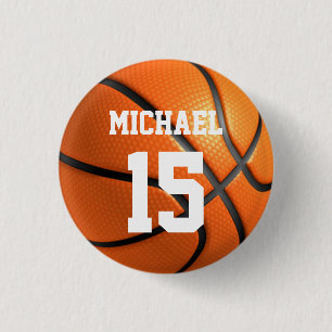 Badge Rond 2,50 Cm Basket-ball Votre nom